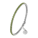 Ava Silver Olive Green Bracelet