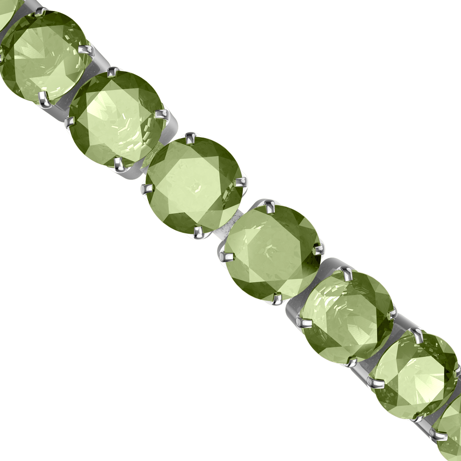 Ava Silver Olive Green Bracelet