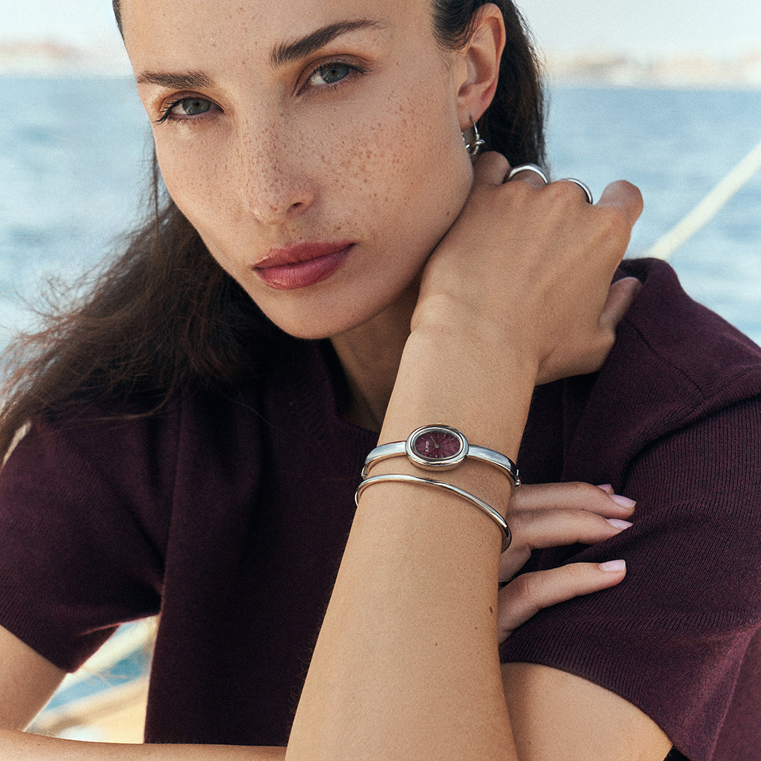 Diana Silver Burgundy