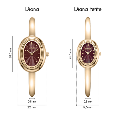 Diana Petite Gold Burgundy