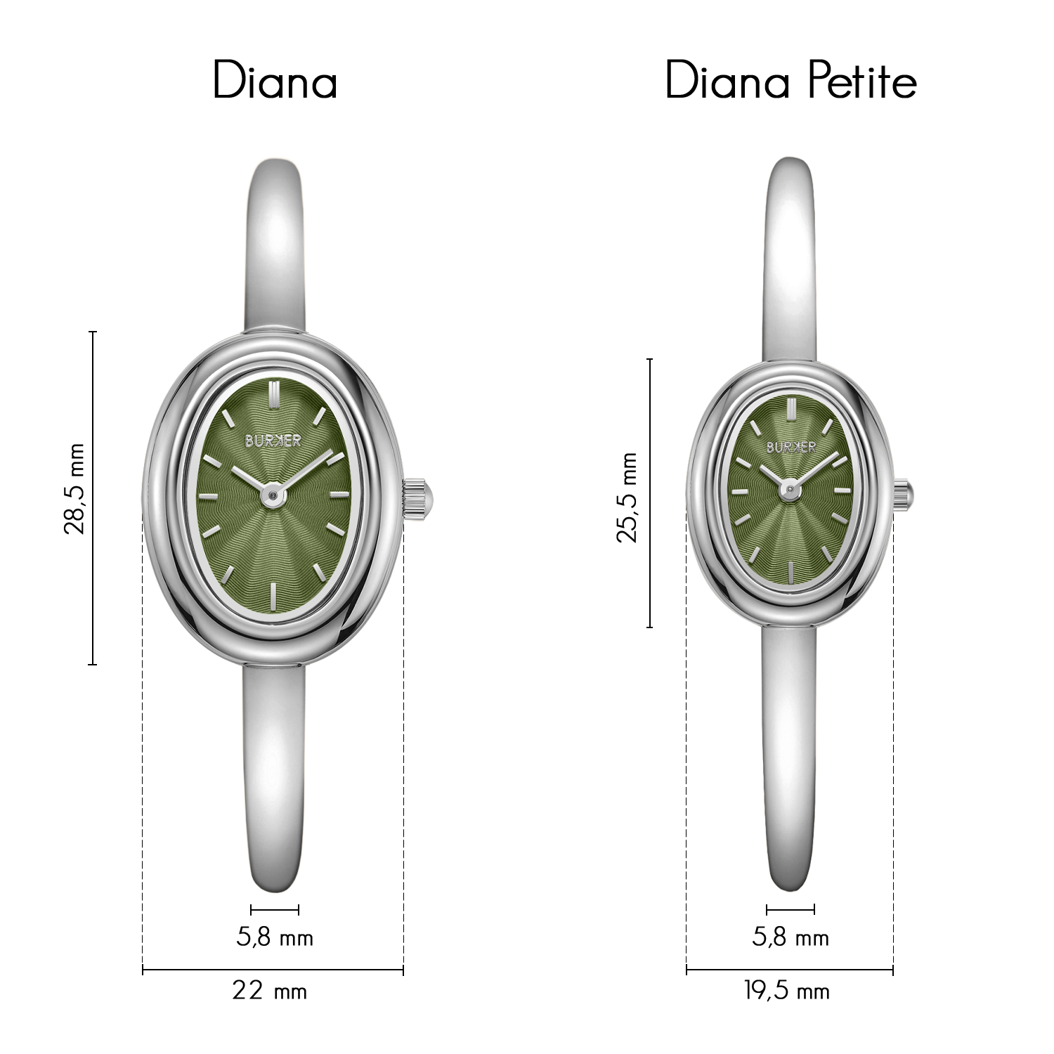 Diana Petite Silver Olive Green
