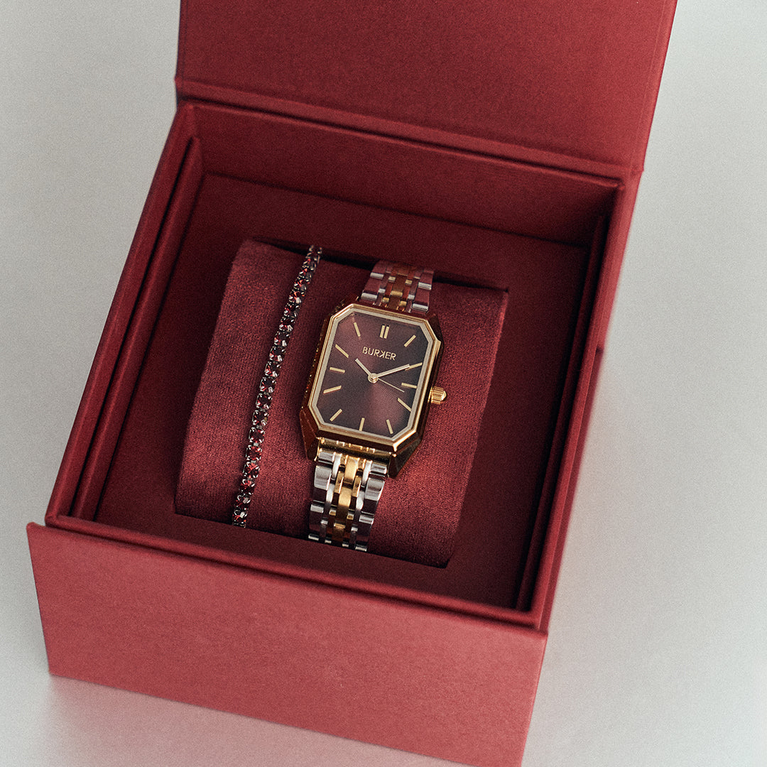 Isabell Gold Silver Burgundy