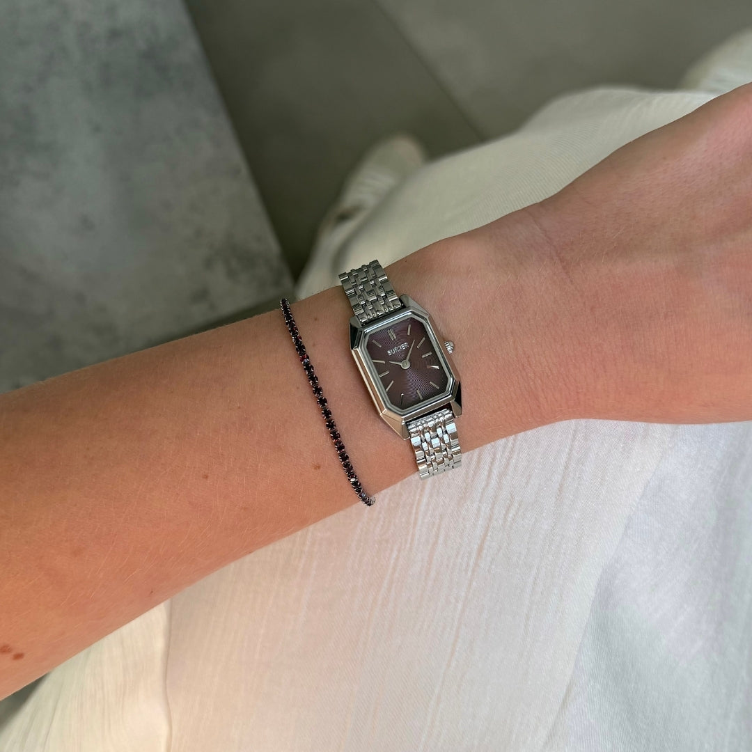 Isabell Petite Silver Burgundy