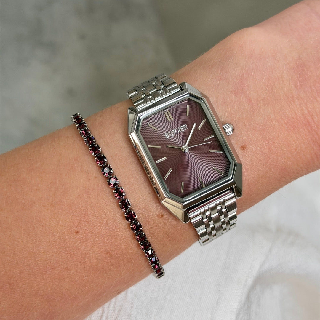 Isabell Silver Burgundy