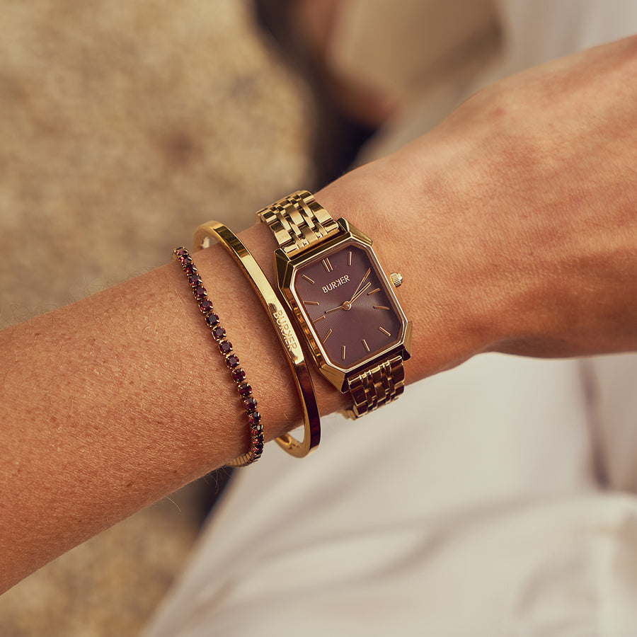 Isabell Gold Burgundy