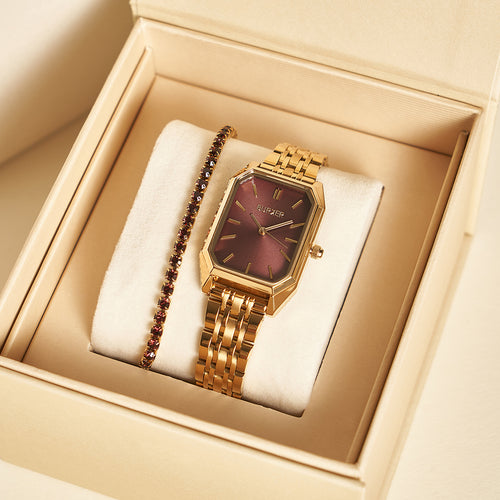 Isabell Gold Burgundy