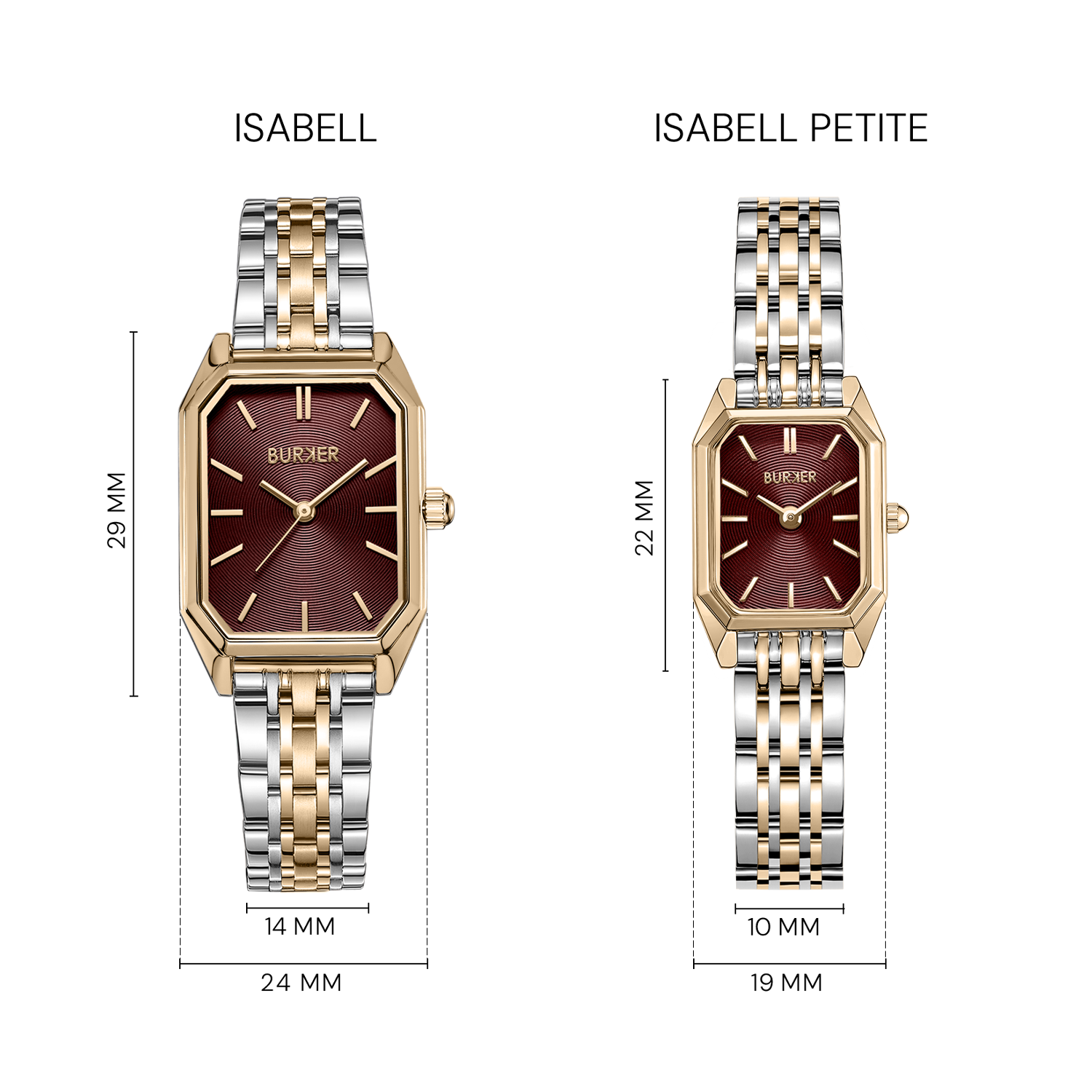Isabell Gold Silver Burgundy