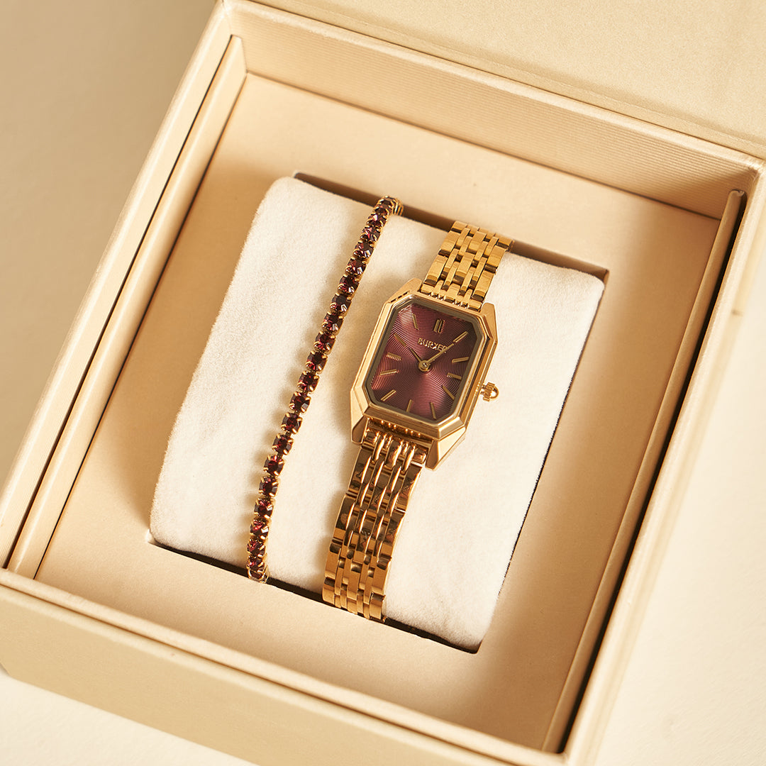 Isabell Petite Gold Burgundy
