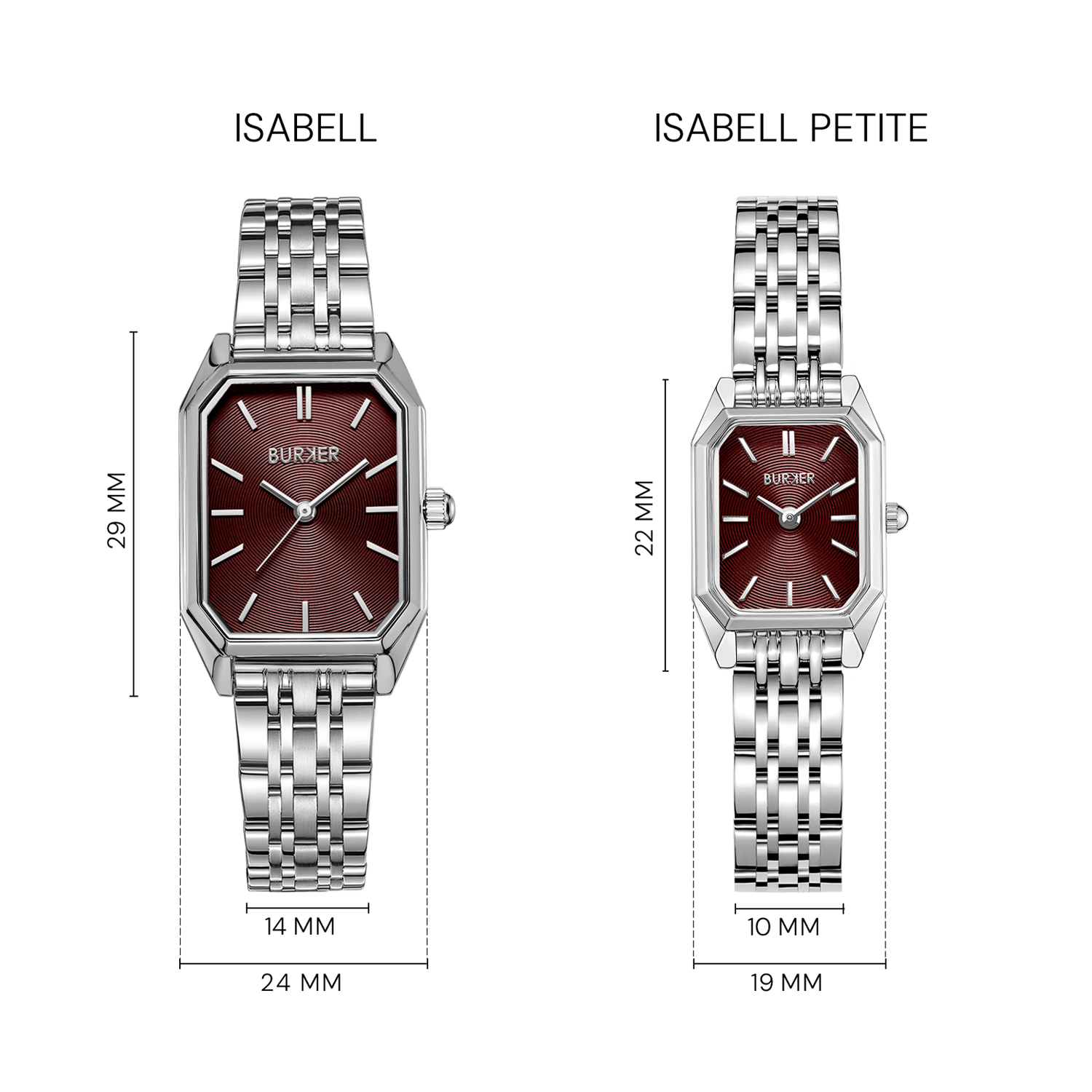 Isabell Petite Silver Burgundy