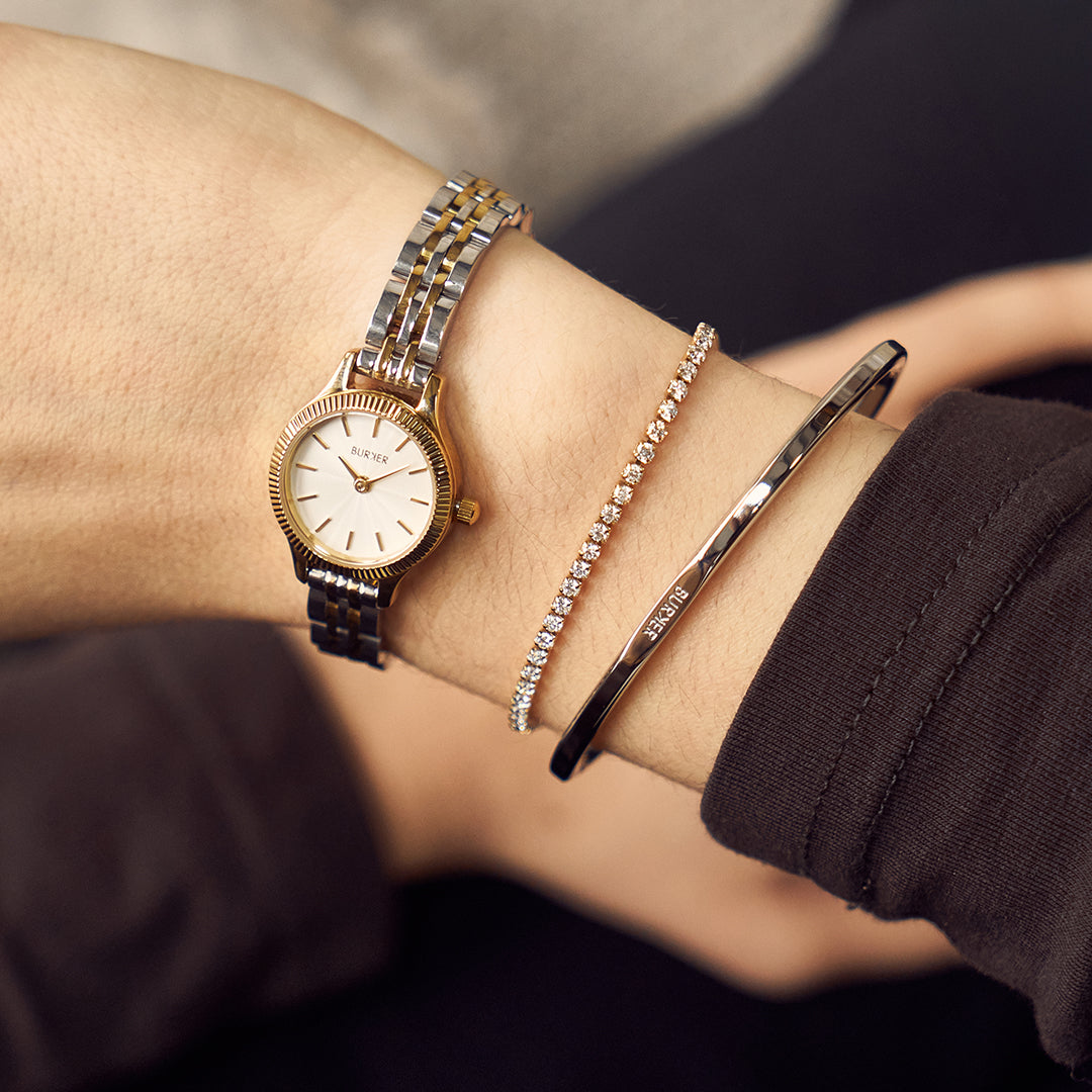 Ava Petite Gold White Bracelet
