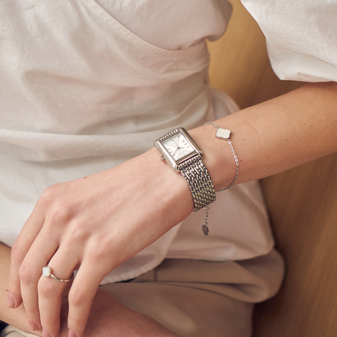 Flora Silver White Bracelet - изображение 5