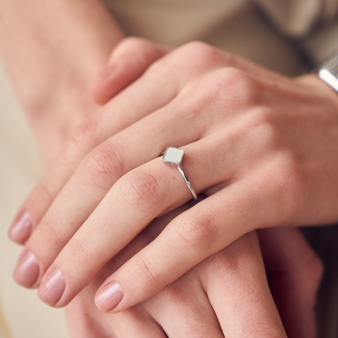 Flora Silver White Ring - изображение 3