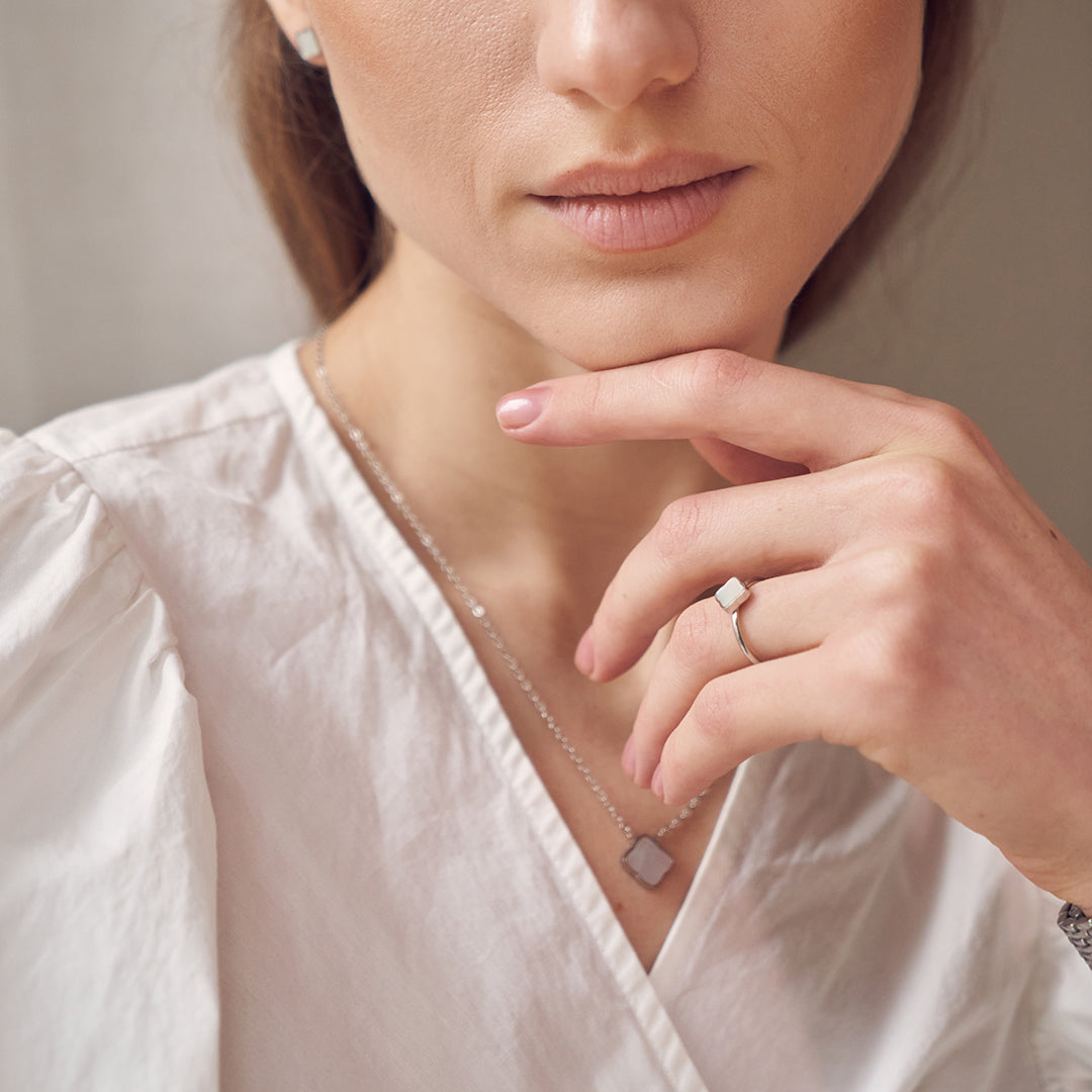 Flora Silver White Ring - изображение 4