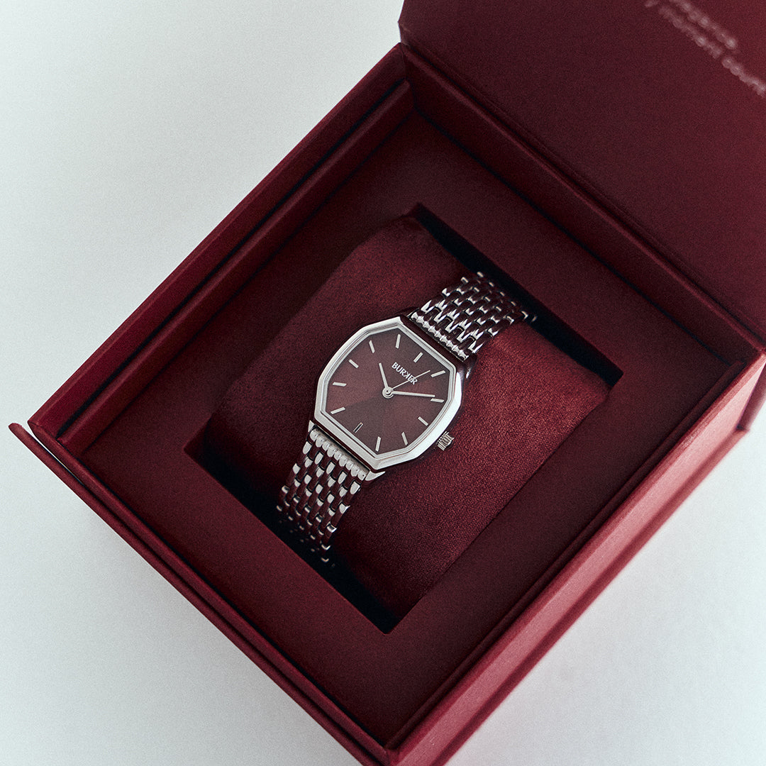 Julia Silver Burgundy