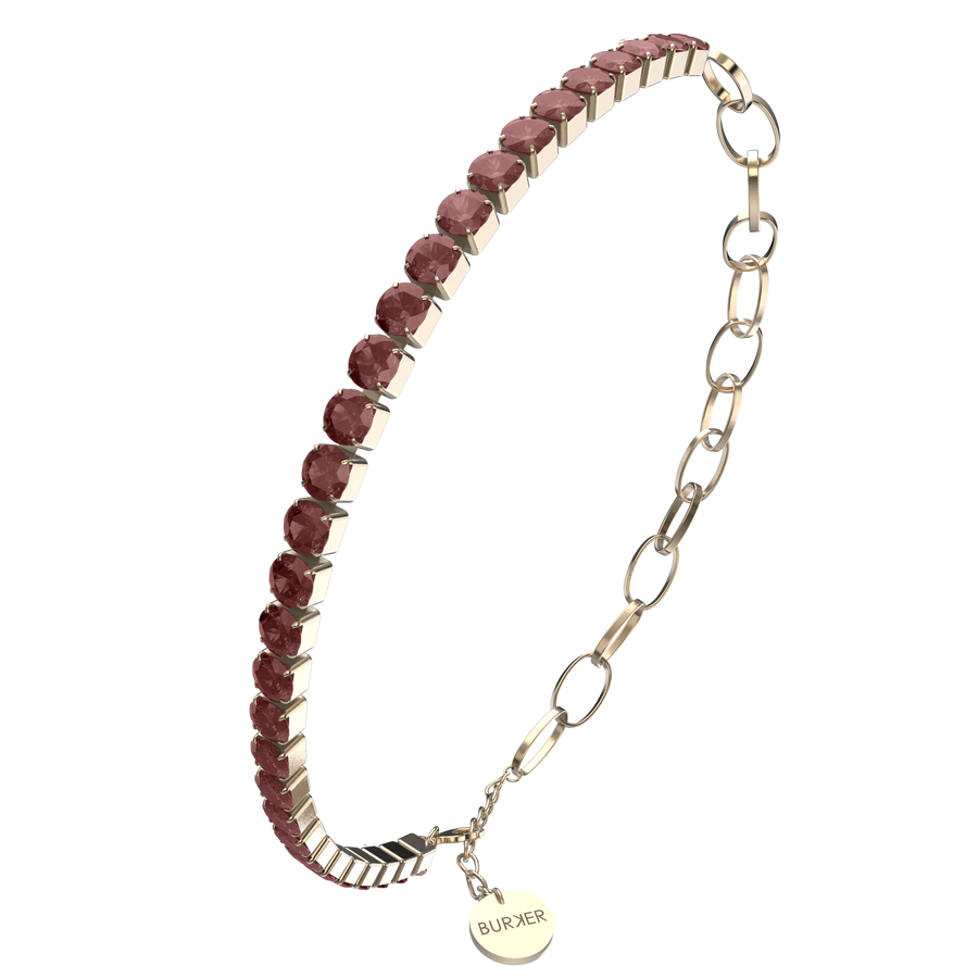 Jade Gold Burgundy Bracelet