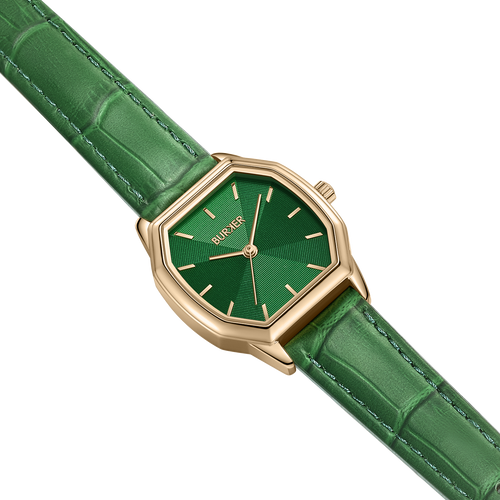 Julia Gold Green Leather