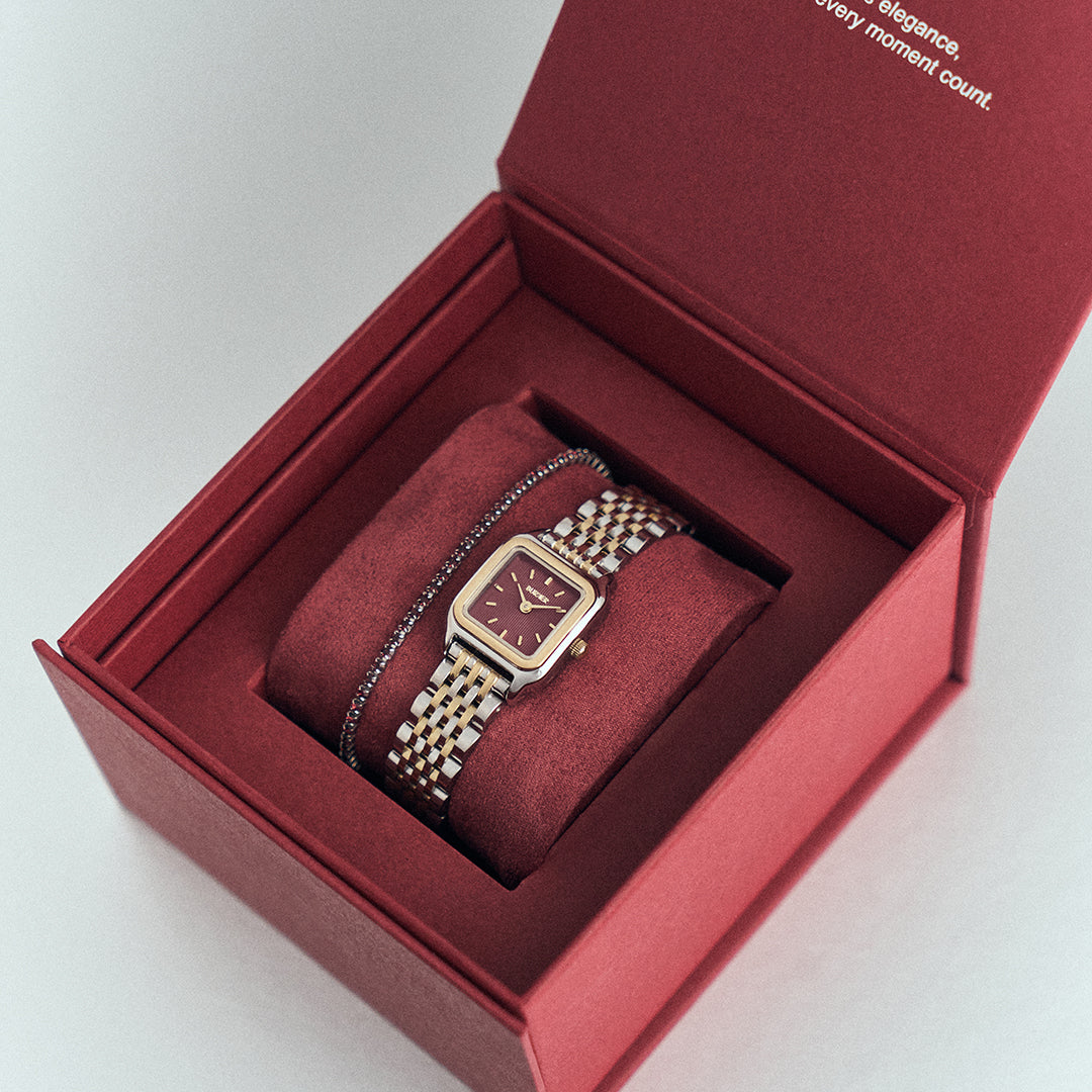 Macy Petite Gold Silver Burgundy