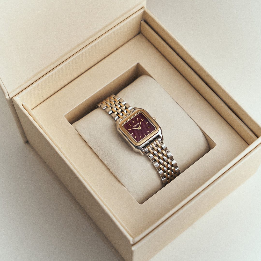 Macy Petite Gold Silver Burgundy