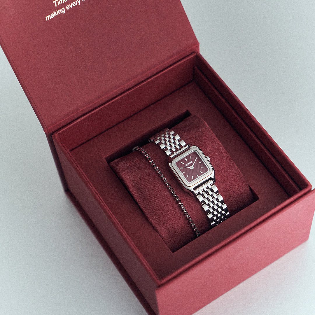 Macy Petite Silver Burgundy
