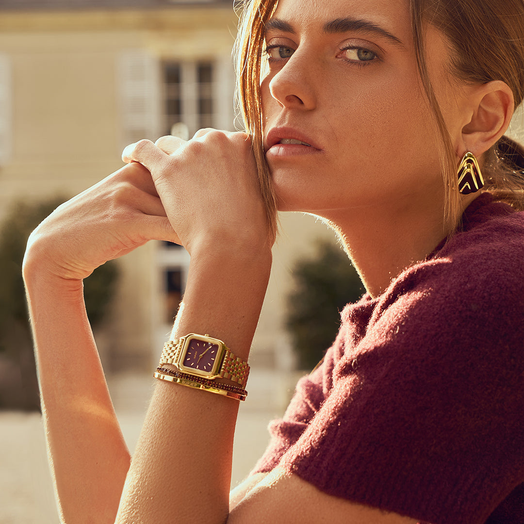 Macy Gold Burgundy