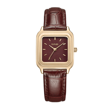 Macy Gold Burgundy Leather