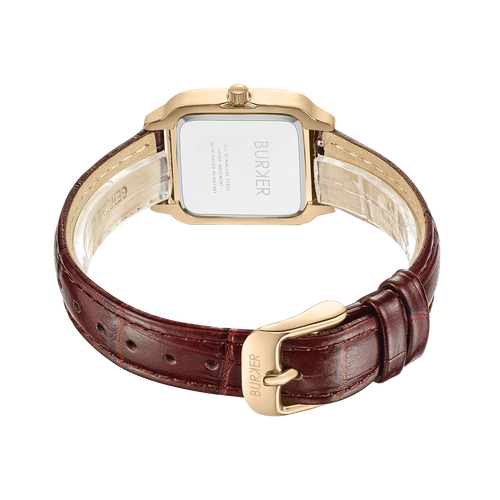 Macy Gold Burgundy Leather