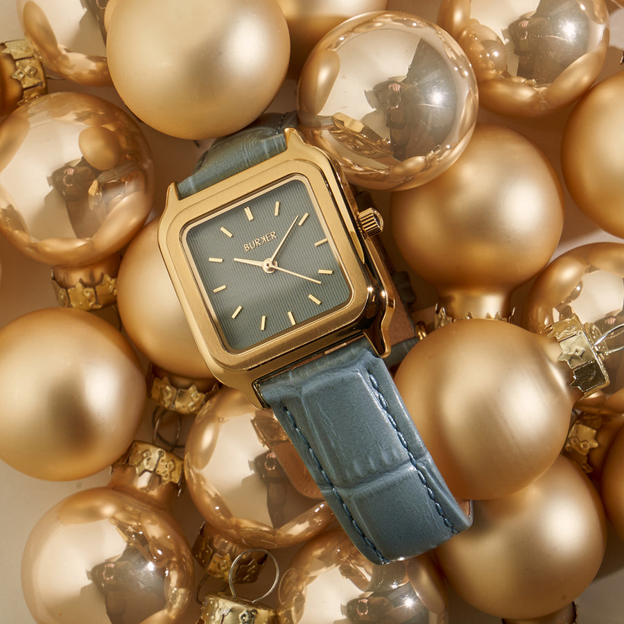 Macy Gold Grey Leather