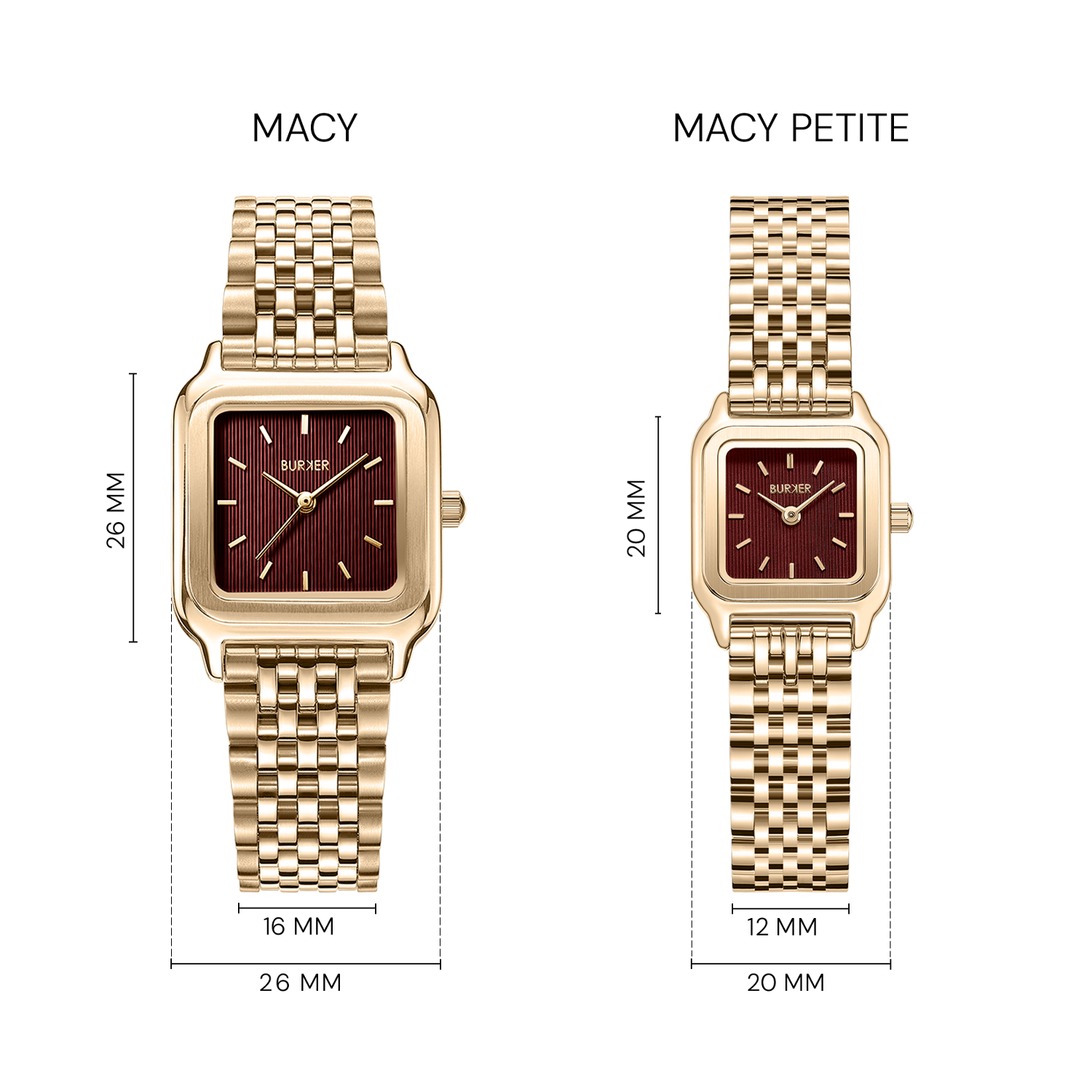 Macy Petite Gold Burgundy