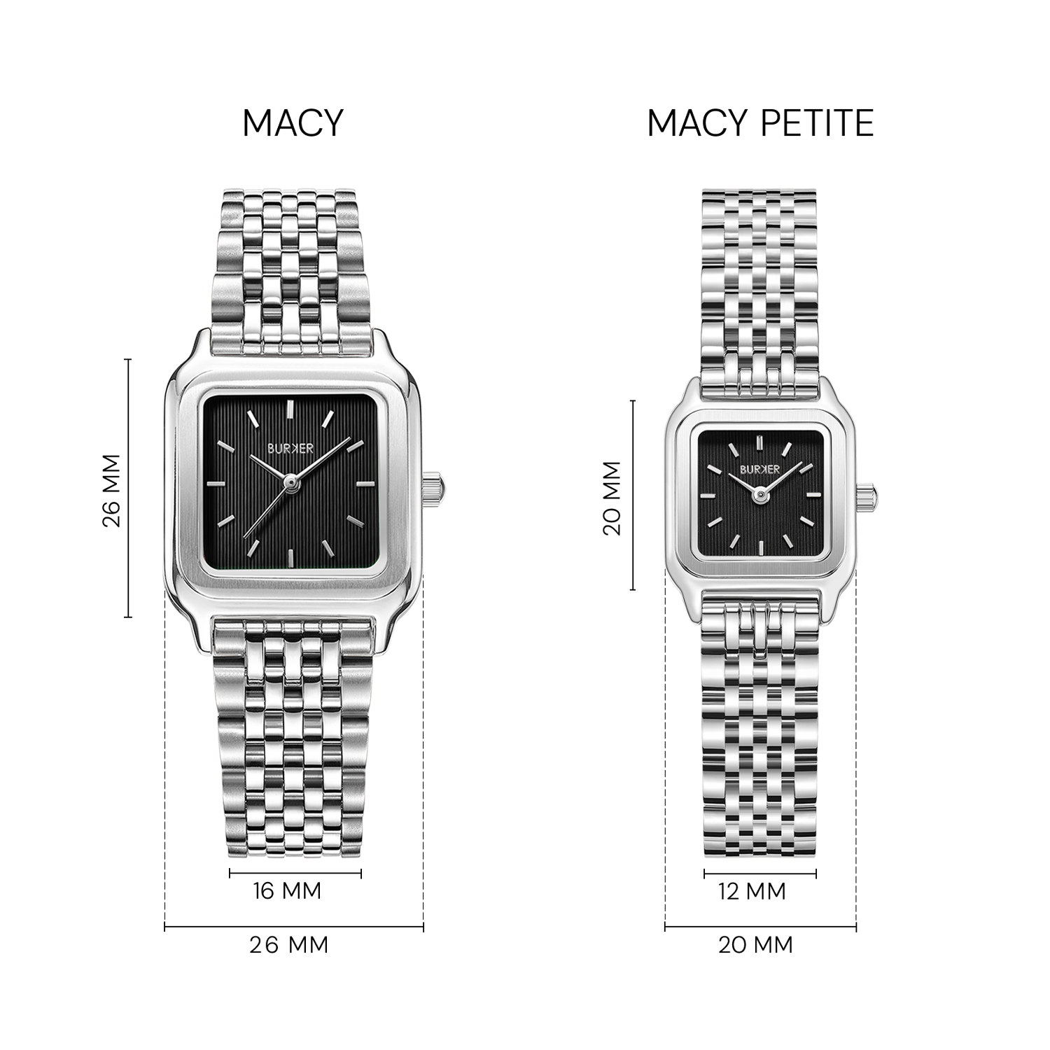 Macy Petite Silver Black