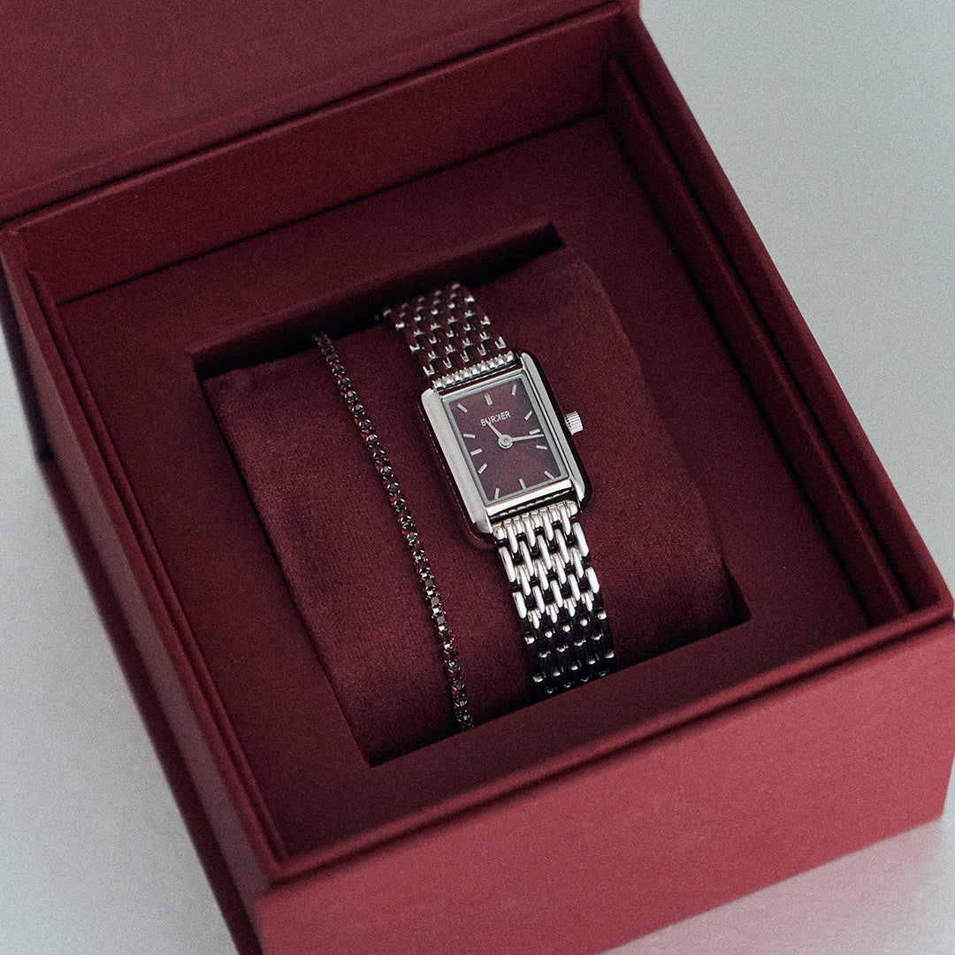 Olivia Petite Silver Burgundy
