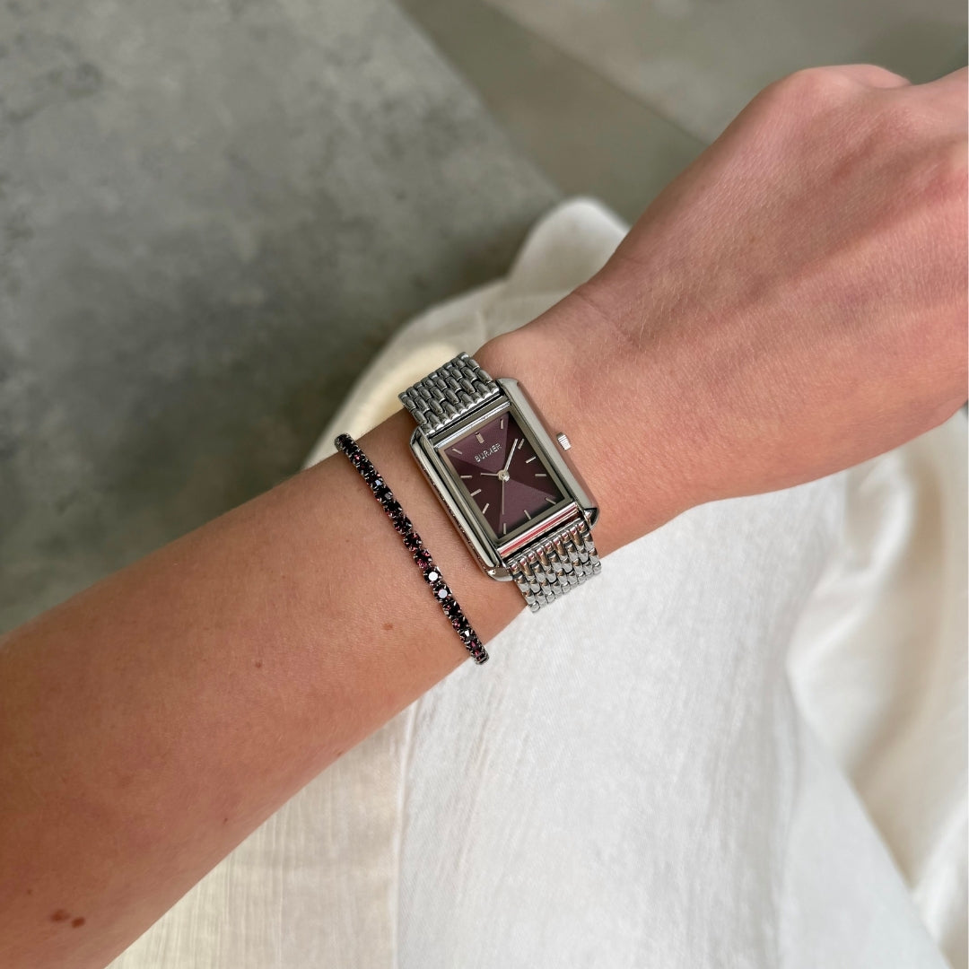 Olivia Silver Burgundy