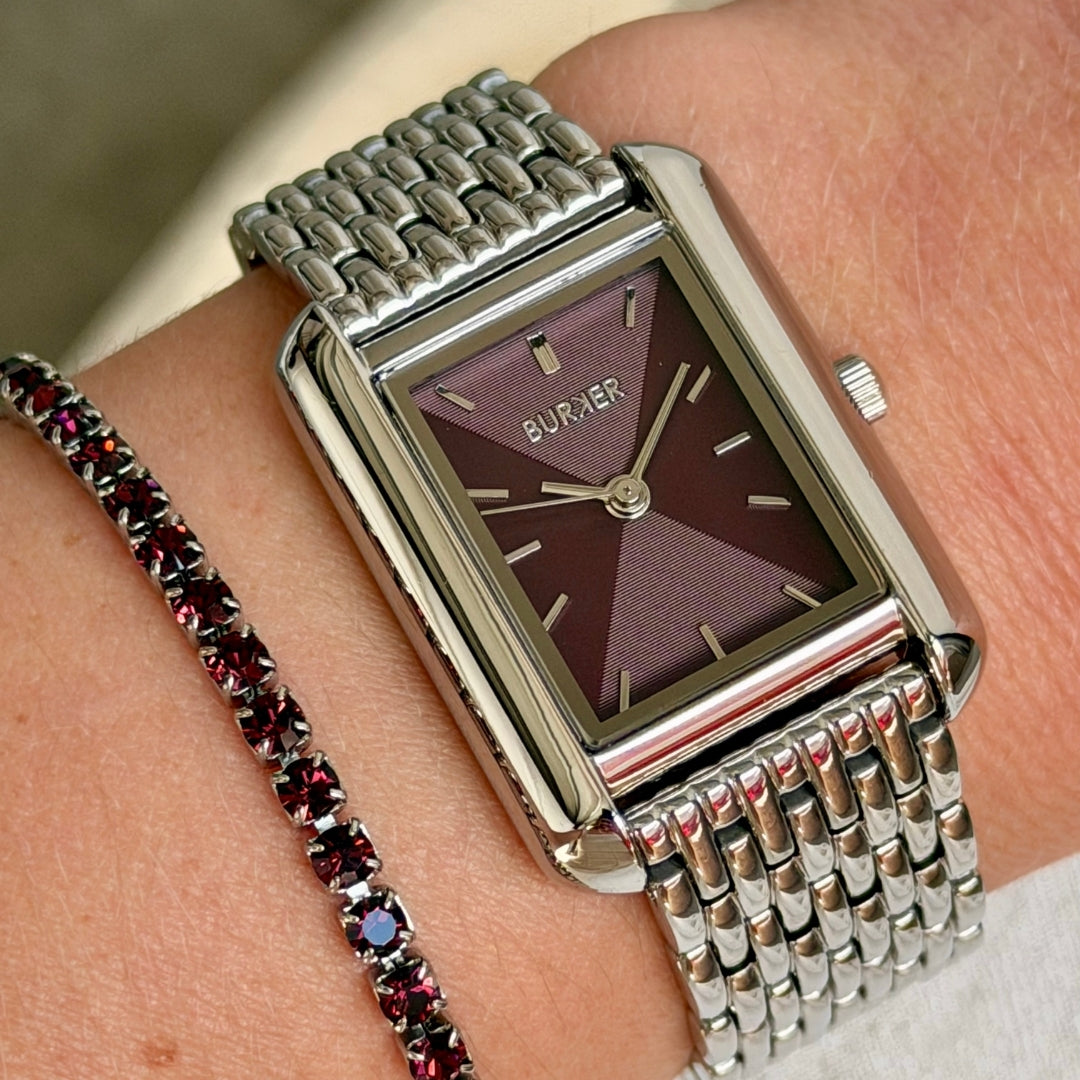 Olivia Silver Burgundy