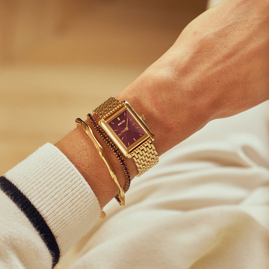 Olivia Gold Burgundy