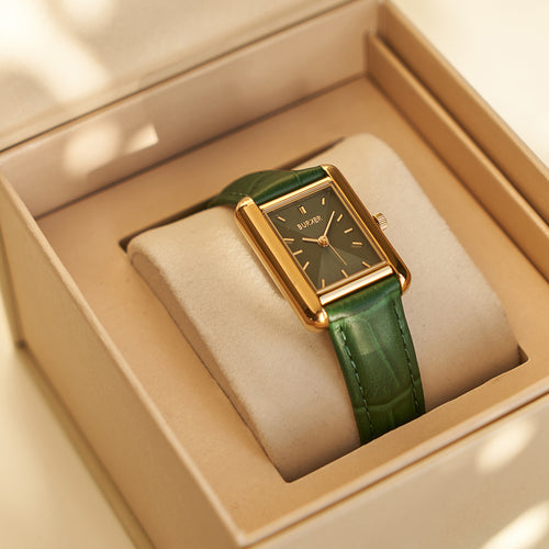 Olivia Gold Green Leather