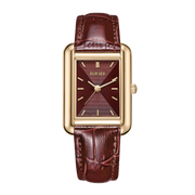 Olivia Gold Burgundy Leather