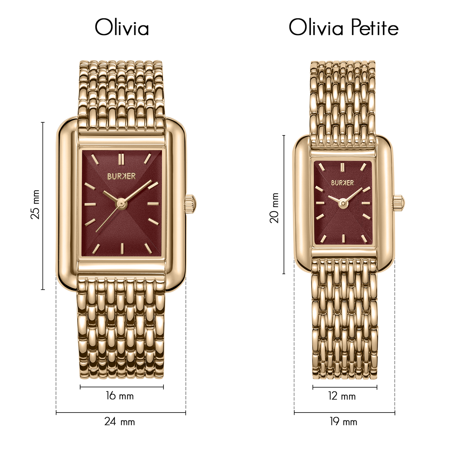 Olivia Petite Gold Burgundy