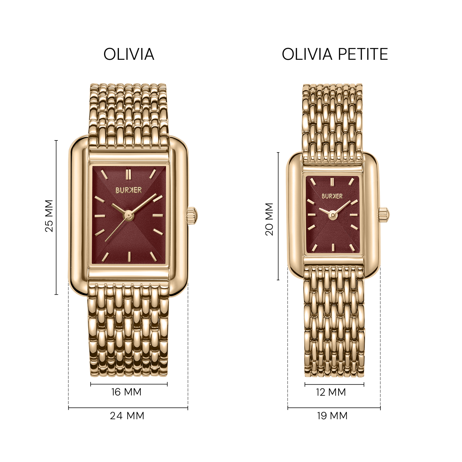 Olivia Petite Gold Burgundy