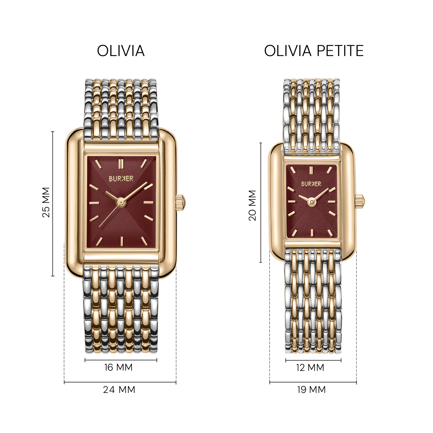Olivia Gold Silver Burgundy