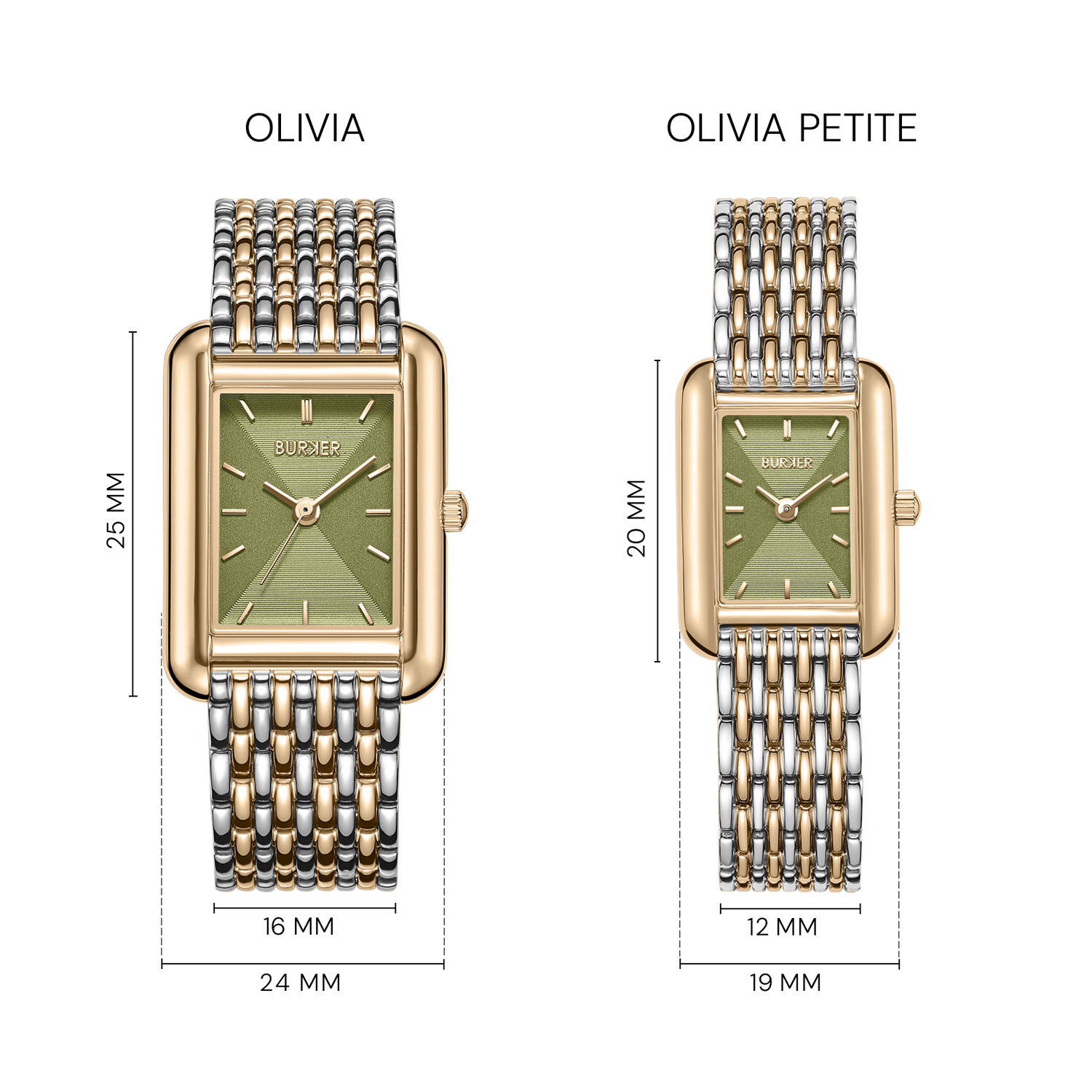 Olivia Gold Silver Olive Green