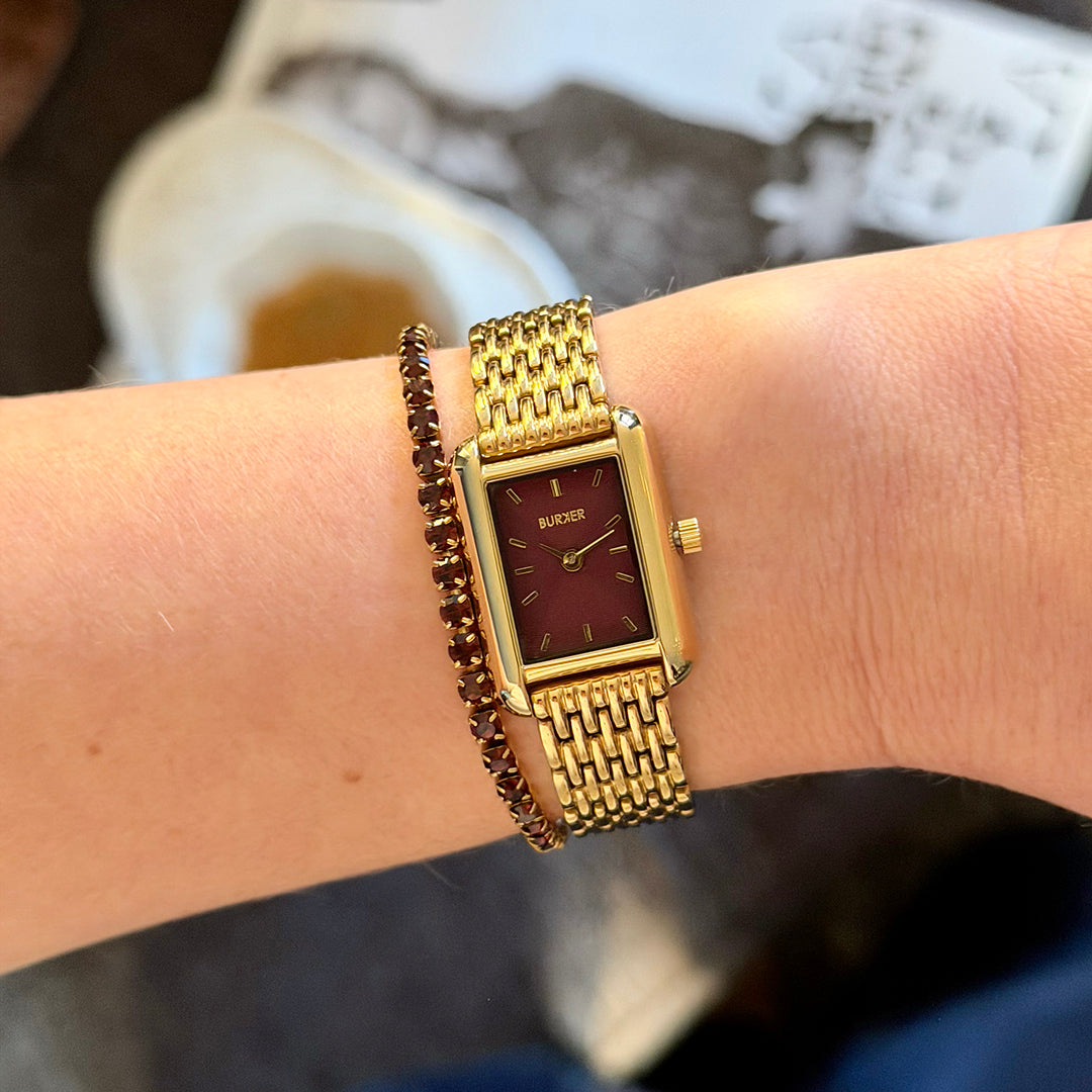 Olivia Petite Gold Burgundy