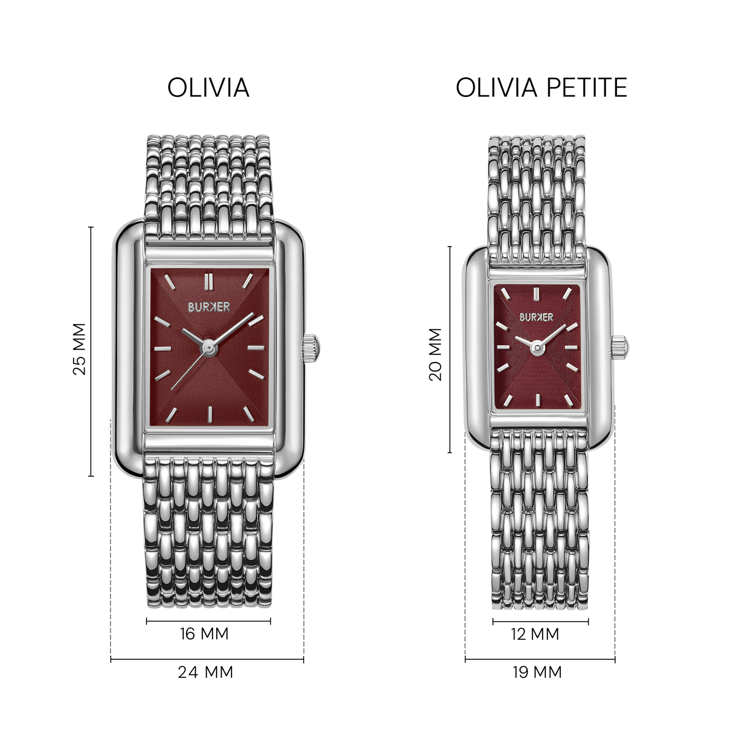 Olivia Silver Burgundy