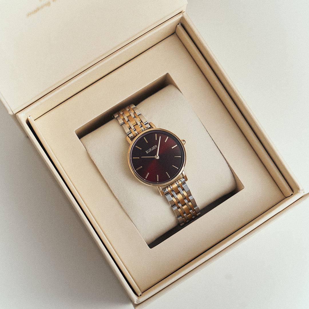 Ruby Petite Gold Silver Burgundy