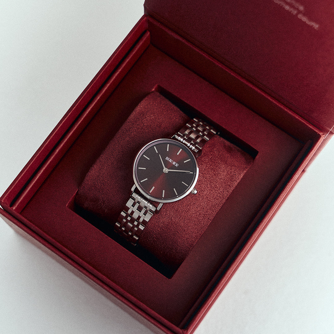Ruby Petite Silver Burgundy