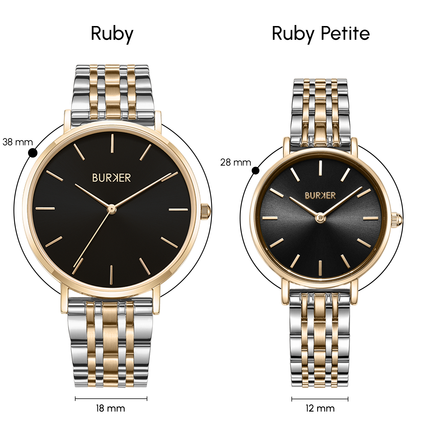 Ruby Petite Black Gold Silver