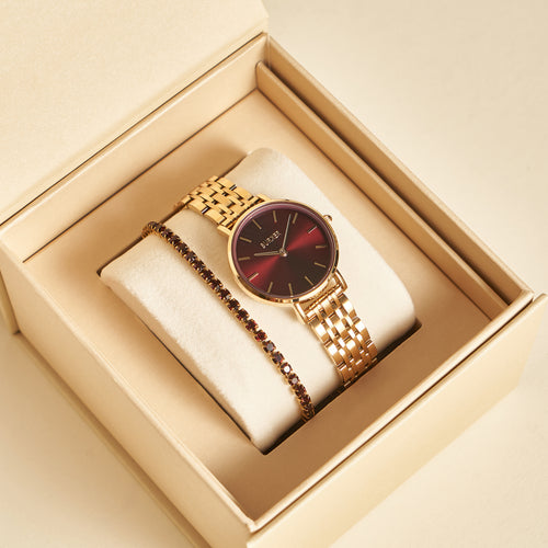 Ruby Petite Gold Burgundy