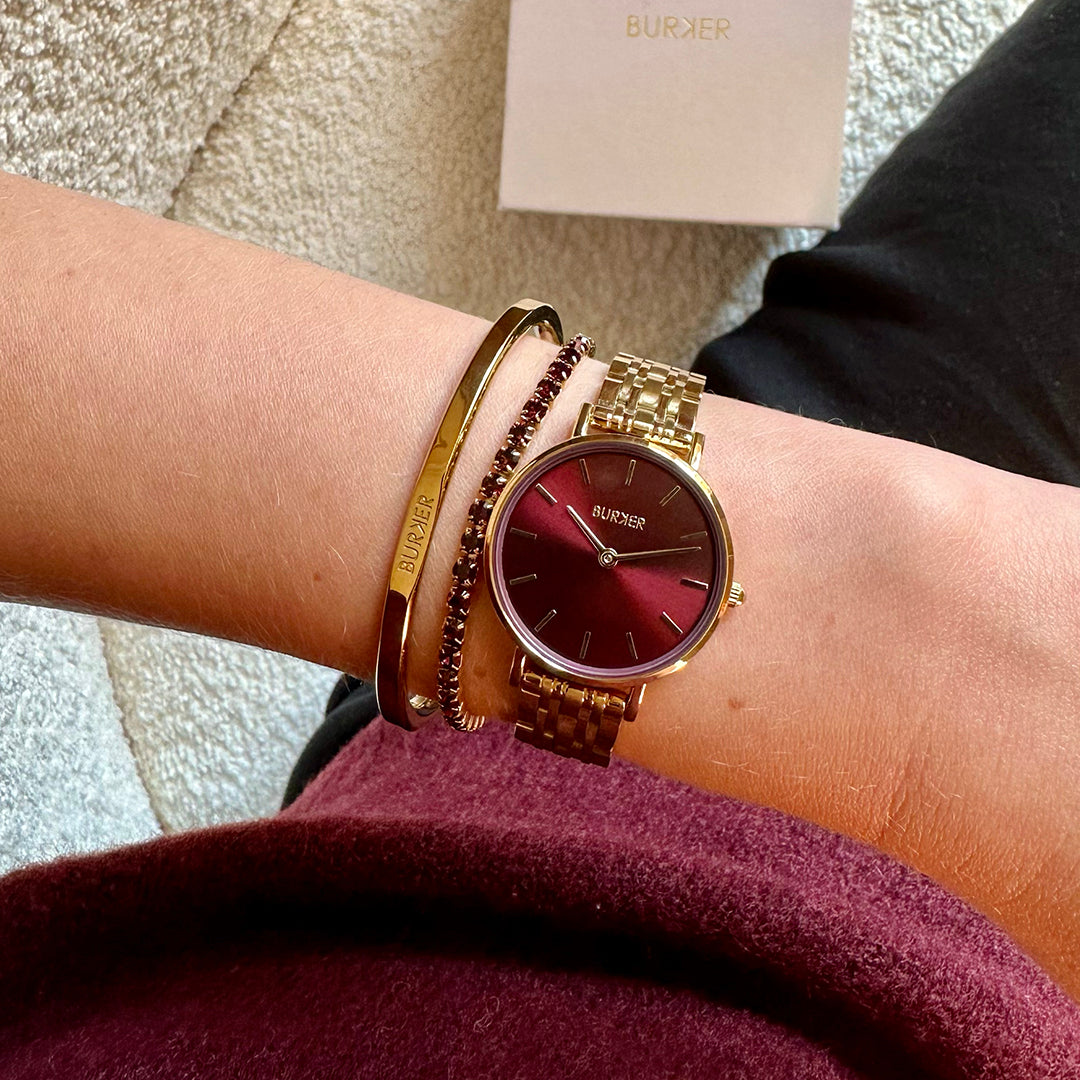 Ruby Petite Gold Burgundy