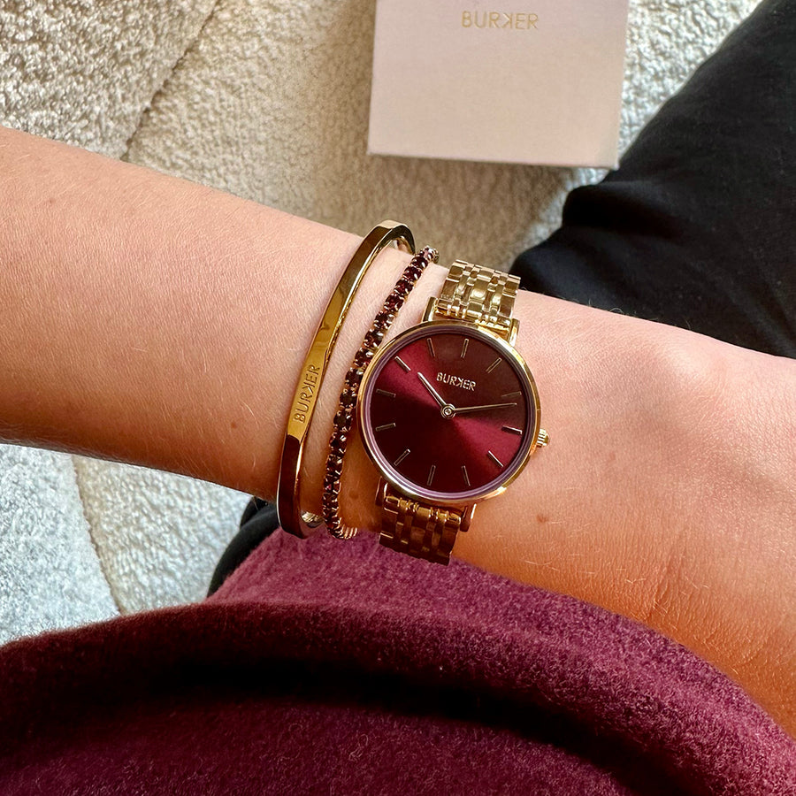 Ruby Petite Gold Burgundy