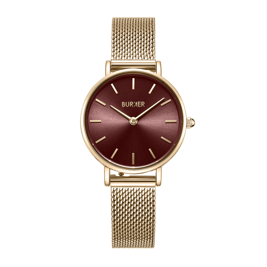 Ruby Petite Gold Burgundy Mesh