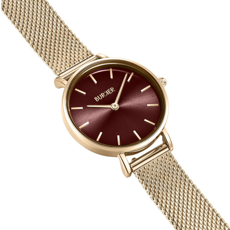 Ruby Petite Gold Burgundy Mesh