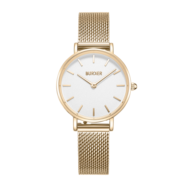MONTRE VERRE ÉTANCHE ROND FRETTE BAGUE DE TENSION DORÉE DIAMÈTRE 23 mm